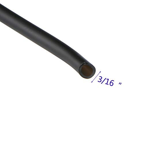 Aquarium 100 Feet Standard 3/16" Black Flexible Airline Tubing | Black Plastic Connectors, For Fish Tank, Terrariums, Hydroponics - size: 100 Feet with connectors