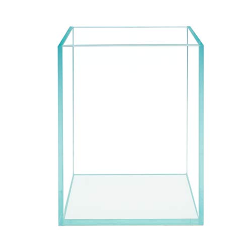 Nano Tall Rimless Frameless Extra Clear Glass Aquarium, Low Iron Glass Tank, 5mm Glass, White Leveling Mat Included, w/Lids Options - size: 1.2 GAL 5.9x5.9x7.8 in
