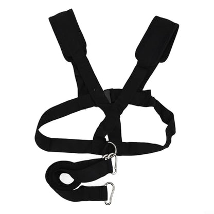 Sled Harness For Exercise, Running Resistance Training Rope Kit With Adjustable Waist Strap, Nylon Football Tire Pulling Harness For Strength Speed Agility Drills, Black