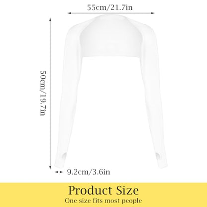 Grevosea 2 Pack Cooling Shawl Arm Sleeves UV Protection Sun Sleeves Sun Protection Arm Sleeve with Finger Hole for Women - color: White