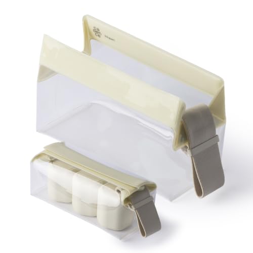 Cadence Parcel - Clear Travel Kit with Zipperless Magnetic Closure - Pebble, Small - Durable, Leak-Resistant and TSA Approved Toiletry Bag - Modular Organization - Recycled TPU (.5 Qt) - color: Pebble, size: Small