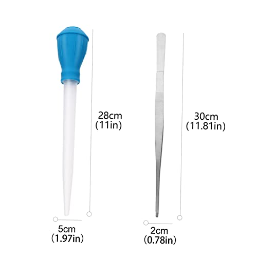 Toddmomy Fish Tank Cleaning Kit 3pcs Aquarium Tools Pipette Dropper Feeder Tweezers for Hardscape Coral and Gravel