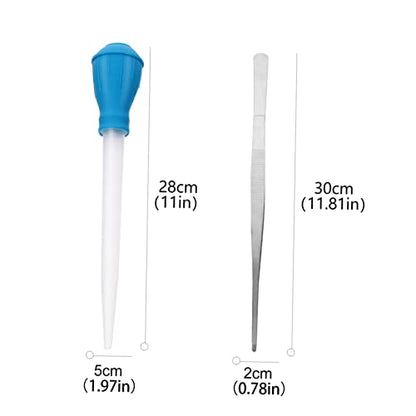Toddmomy Fish Tank Cleaning Kit 3pcs Aquarium Tools Pipette Dropper Feeder Tweezers for Hardscape Coral and Gravel