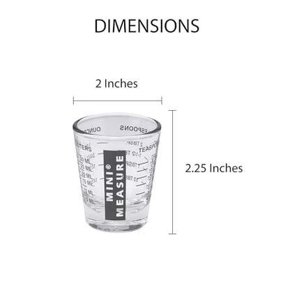 Kolder Mini Measure 20-Increment Measuring Shot Glass, for Multi-Purpose Liquid and Dry Ingredients, Red Black, Set of 2 - color: Red and Black, size: Set of 2