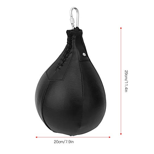 BORDSTRACT Boxing Speed Bag Kit, PU Punching Bag with Heavy-Duty Latex Bladder and Hanging Buckle, Speed Bag for Footwork, Head Movement, Reflex Training, MMA Sanda Durable Equipment