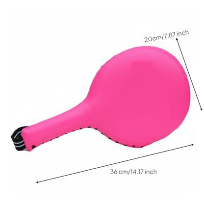 Reaction Training Paddle Stitching Kick Pad Wrist Strap Sports Gear for Beginners - color: Pink