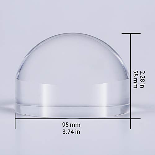 4 Inch Acrylic Paperweight Reading Magnifying Glass/Dome Magnifier/Paperweight Optical Half Ball Lens (95mm) - color: 95mm Acrylic