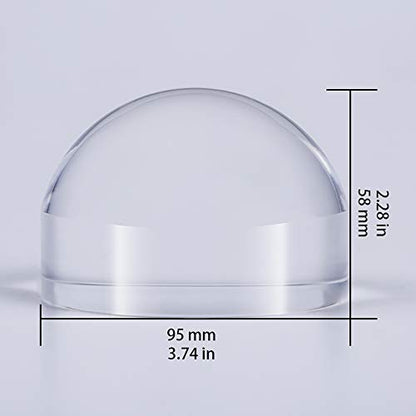 4 Inch Acrylic Paperweight Reading Magnifying Glass/Dome Magnifier/Paperweight Optical Half Ball Lens (95mm) - color: 95mm Acrylic