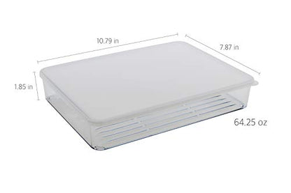 Silicook Flat Plastic Box for Kitchen for Kitchen&Refrigerator Organization, Transparent Food Storage Container for Kitchen, Fridge, Freezer (5 x 600ml) - size: 1900ml