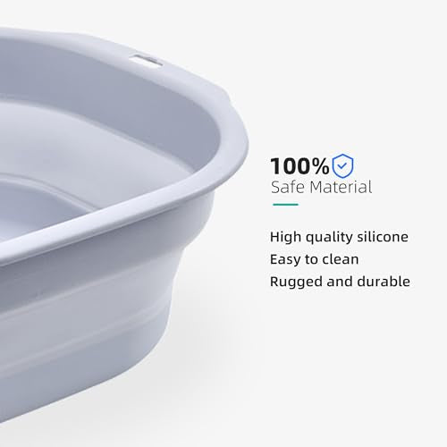2 Pack Collapsible Wash Basin Set, Foldable Dish Tub, Small Medium Portable Sink for Kitchen, Camping, RV, Baby Bottles, Laundry, Plastic Washbasin -Gray - color: Gray