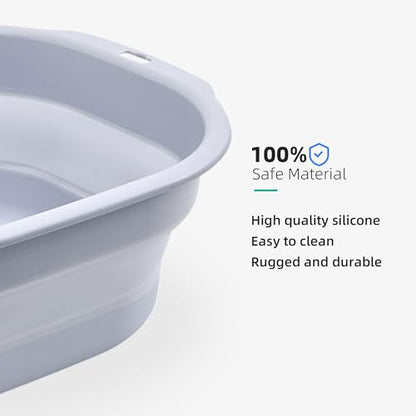 2 Pack Collapsible Wash Basin Set, Foldable Dish Tub, Small Medium Portable Sink for Kitchen, Camping, RV, Baby Bottles, Laundry, Plastic Washbasin -Gray - color: Gray