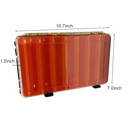 14 Compartments Double-Sided Visible Fishing Lure Hook Tackle Box Hard Plastic Orange/Yellow Container Box for Fishing Lures Hooks Jewelry Beads Earring (1pcs-yellow-14compartments) - color: 1pcs-yellow-14compartments