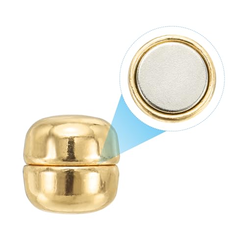 PATIKIL Hijab Magnetic Pins with Storage Bag, No-Snag Strongest Commercial Strength Buttons Multi-Use Pinless Magnetic Scarf Clip for Women Clothing Curtain - color: Gold