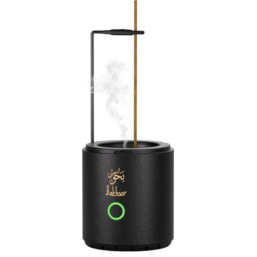 Incense Holder, 120s Long Burn， Automatic Burning Electronic Incense Burner, Supports Various scents. Suitable for Meditation, Yoga, spa, and Home décor - color: Black