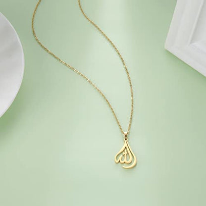 VASSAGO Allah Necklace for Women Stainless Steel Islamic Muslim Pendant Islam Eid Gift Religious Charm Jewelry - color: gold allah necklace