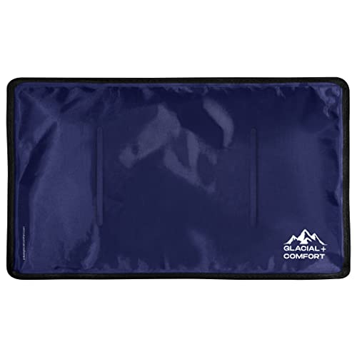 Glacial Comfort Gel Ice Pack for Back Pain - (21''x13'') Reusable Cold Pads Hip, Knee, Shoulder Injuries, Muscle Strains, Migraine & Postpartum Recovery with Flex Technology Compression Pad, Blue - size: X-Large (21" x 13")