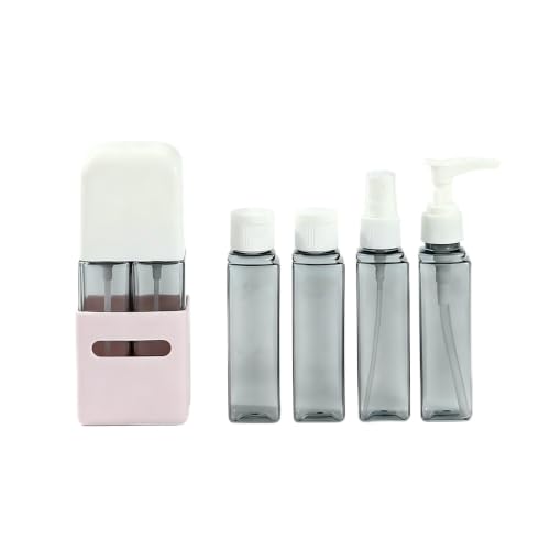 4 in 1 Travel Dispenser Bottle Refillable 4 in 1 Travel Dispenser 60ml Travel Bottles Leakproof Travel Size Containers for Toiletries Shampoo Lotion Pink - color: Pink