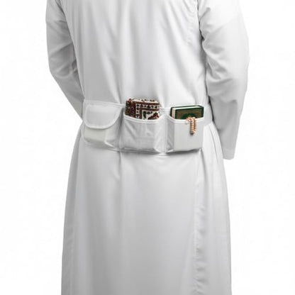 Hajj Umrah Waist Belt Ihram Pilgrimage Bag with Zip Pockets for Passport Money Travel Organizer - color: Three-pocket Style