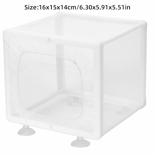 Aquarium Breeder Box with Suction Cups Partition Design Detachable Isolation Hatchery for Fish Fry Tank Breeding Plastic Mesh (S) - size: S