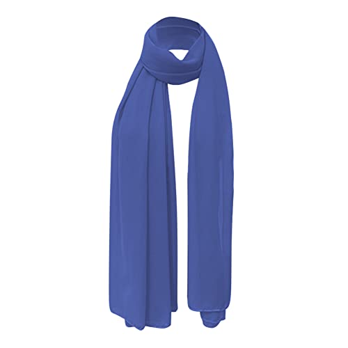 Muslim Chiffon Abaya for Women Open Front Cardigan Modest Dress with Hijab Scarf Middle East Arabian Robe Islamic Long Dress - color: Blue, size: Medium