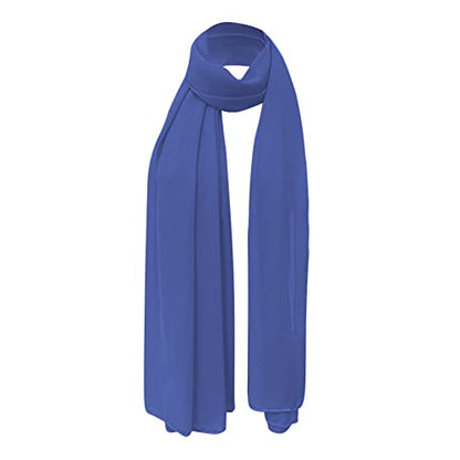 Muslim Chiffon Abaya for Women Open Front Cardigan Modest Dress with Hijab Scarf Middle East Arabian Robe Islamic Long Dress - color: Blue, size: X-Large