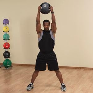 Body-Solid Exercise Medicine Balls, Heavy-Duty Non Slip Rubber Grip with Dual Handles Medicine Ball for Weights Training, Weightlifting & Core Workouts - size: 10 lbs.