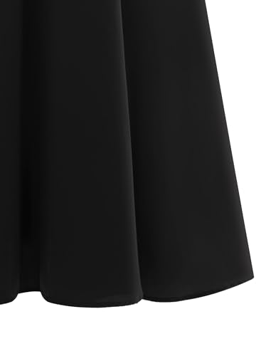 ABEWIP Muslim Dresses for Women Long Sleeve Tie Cuffs Islamic Prayer Dress Abaya Kaftan Dubai Casual Dress - color: Black, size: Large