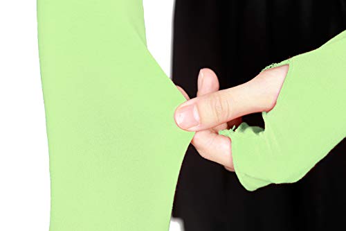 V28 Women Stretchy Long Sleeve Fingerless Gloves - color: Mint