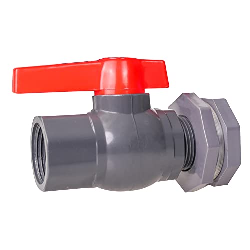 Ququyi 1/2 Inch PVC Rain Barrel Valve Spigot Kit with Ball Valve and Bulkhead Fitting Adapter for Water Tanks, Aquariums, Pools - size: 1/2"+valve