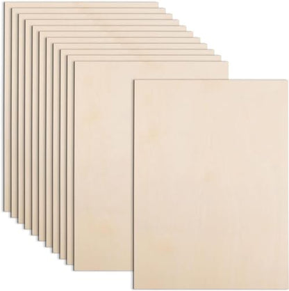AWIZOM 12 Pack Basswood Sheets for Crafts 12 x 16 x 1/16 Inch-2 mm Thick Plywood Sheets Unfinished Wood Sheet Boards for DIY Craft Projects, Architecture Models, Engraving, Wood Burning, Staining - size: 12 x 16 inch