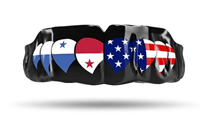 Impact Custom Professional MMA/Boxing/Muay Thai Mouthguard -Flag Series - color: America/Panama Fangs