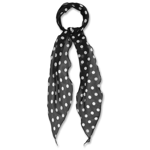 Polka Dot Scarf for Women, Chiffon Womens Scarves for Travel Date - color: Black B