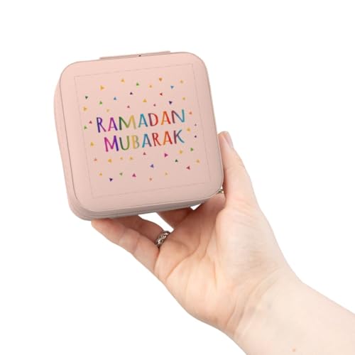 3dRose Ramadan Mubarak - blessing for the start of Muslim fasting festival Jewelry Travel Case Pink