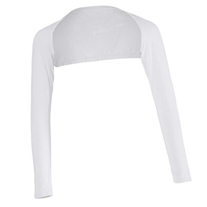 LoveinDIY Full Arm Sleeves Shrug Hijab Ramadan Islamic Stretchy Modal One Piece - color: White