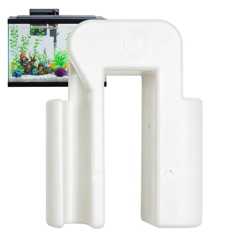 Aquarium Air Tube Holder U Shape Tube Mounting Base | Anti-Slip Hose Holder Clip Aquarium for Holder Suction Device Siphon Cleaning Clear Viewing Shop - color: White