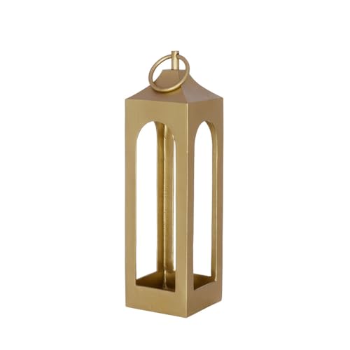 CG Hunter Rustic Metal Lantern, Medium, Gold, Home Decor - color: Gold, size: Medium