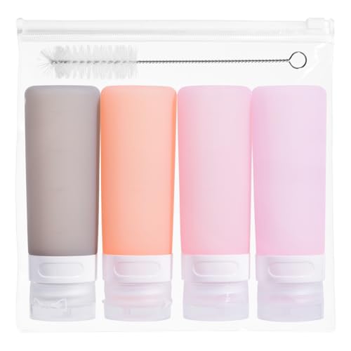 MICEBAY 3 oz Condiment Squeeze Bottles, Leakproof Salad Dressing Container - color: Pink, size: 3 OZ