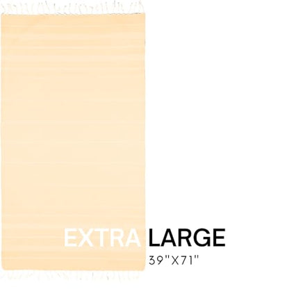 BAY LAUREL Turkish Beach Towel with Travel Bag 39 x 71 Quick Dry Sand Free Lightweight Large Oversized Towels Light - color: Dandelion With Floral Bag