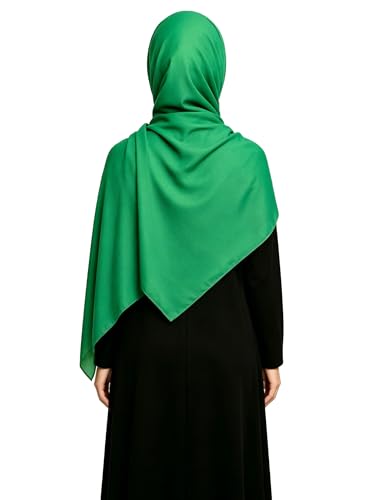 Lina & Lily Non-see-through Premium Jersey Maxi Hijab Head Scarf Wrap for Muslim Women - color: Emerald Green