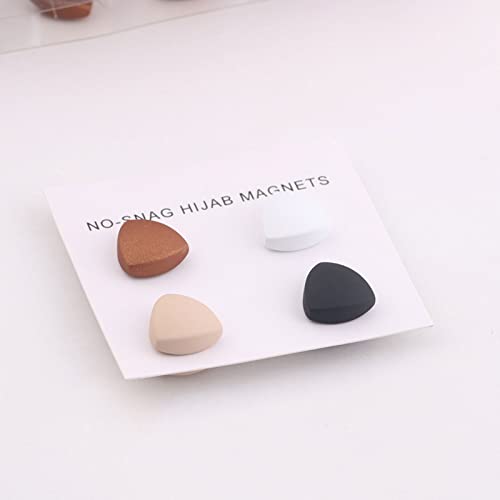 12PCS Pinless Hijab Magnets,triangle Hijab Magnetic Pins Buttons Fasteners For Women Hijabs Scarves Clothes - color: B-black