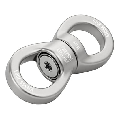 PROND Swing Swivel 35kN Safest Rotational Device, Swing Spinner, Carabiner Swivel, Climbing Rope Swivels for Children’s Web Tree Swing Setting, Aerial Dance, Hanging Hammock - color: Silver