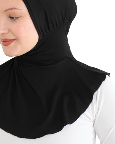 Prien Sport Hijab For Women, Muslim Head Scarf, Flexible Turban Girls, Chic Islamic Wear For Gym, Neck Collar Bonnet Viscose - color: Black
