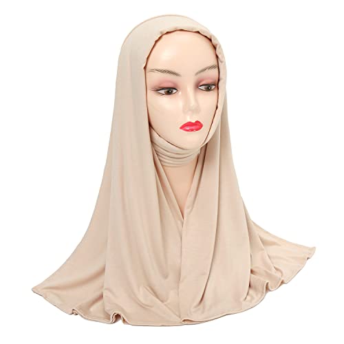 Soft Stretch Head Wrap Scarfs Long Turban Head Wrap Tie for Women - color: Beige