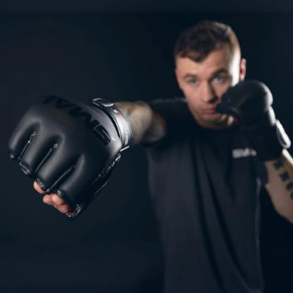SMAI Elite85 Leather MMA Grappling Gloves - Competition Punching Mitts and MMA Gear for Men, Women and Youth - Made for Martial Arts Sparring, Punch Training and Bag Work. - size: Medium