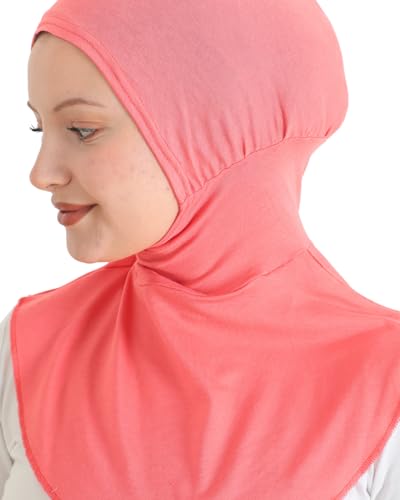 Prien Sport Hijab For Women, Muslim Head Scarf, Flexible Turban Girls, Chic Islamic Wear For Gym, Neck Collar Bonnet Viscose - color: Brink Pink