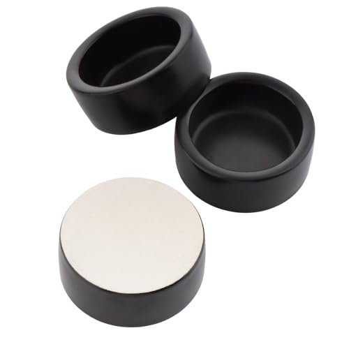 3 Pack Reptile Ceramic Feeding Bowl Food and Water Dish Anti Escape Bowl for Small Reptile Spider Lizard Gecko Frog Turtle Hermit Crab (Black)