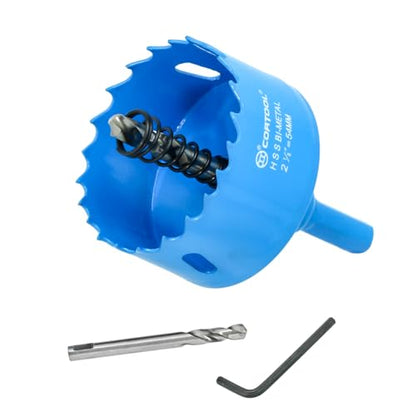 2-1/8 Inch Hole Saw with Arbor for Metal and Wood Cutting, Bi-Metal Hole Cutter, 2-1/8" Hole Saw Kit for Drywall, Wood, PVC Boards, Fiberglass and Vent Pipes - style: 2-1/8"（54mm）