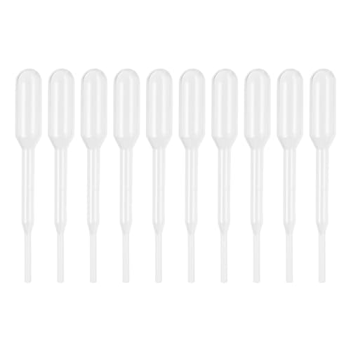 PATIKIL 0.2ml Pipettes Dropper, 60pcs Plastic Pipettes Disposable Pipette Transfer Pipette Calibrated Plastic Eye Dropper for Science Laboratory Resin DIY Crafts Art Makeup Oil - size: 0.2ml