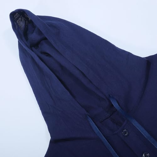 Generic Caftans for Men Long Sleeve Kaftan Thobe V Neck Men Thobe with Pocket Big and Tall Kaftan Muslim Men Thobe - color: Blue-2, size: 3X-Large