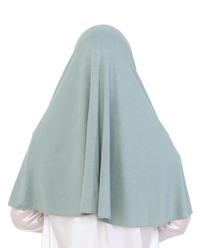 Prien Easy To Wear Hijab For Women, Muslim Instant Turban With Niqab, Islamic Clothes, Soft Scarf For Prayer, Abaya, Khimar - color: Light Green